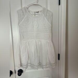 Eyelet beautiful white cotton dress